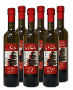Bouteille d'huile d'olive monovariétale vierge extra de Provence